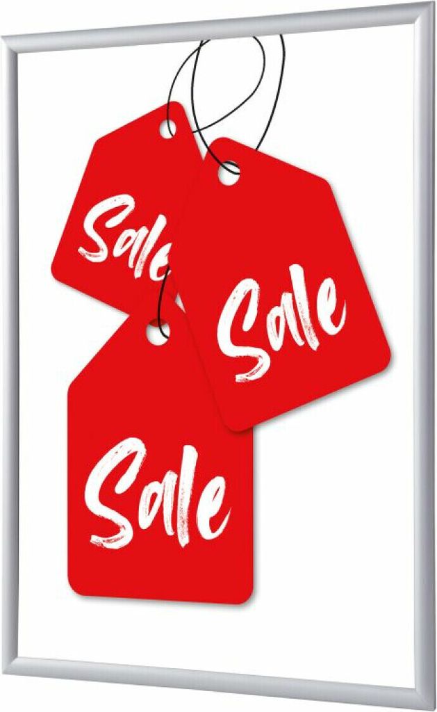 Showdown Klapprahmen - DIN A1 - Komplett-Set -Englisch - Rot/Silber