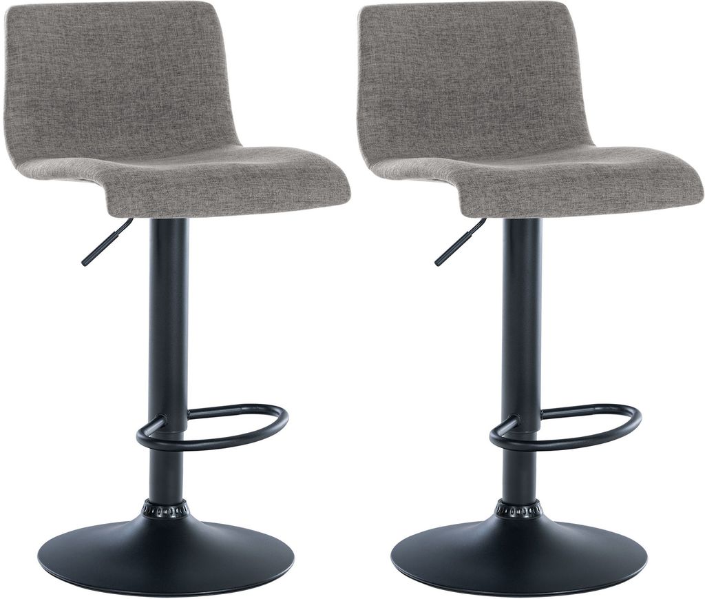 CLP 2er Set Barhocker Branford höhenverstellbar und 360 drehbar Farbe:hellgrau;Material:Stoff