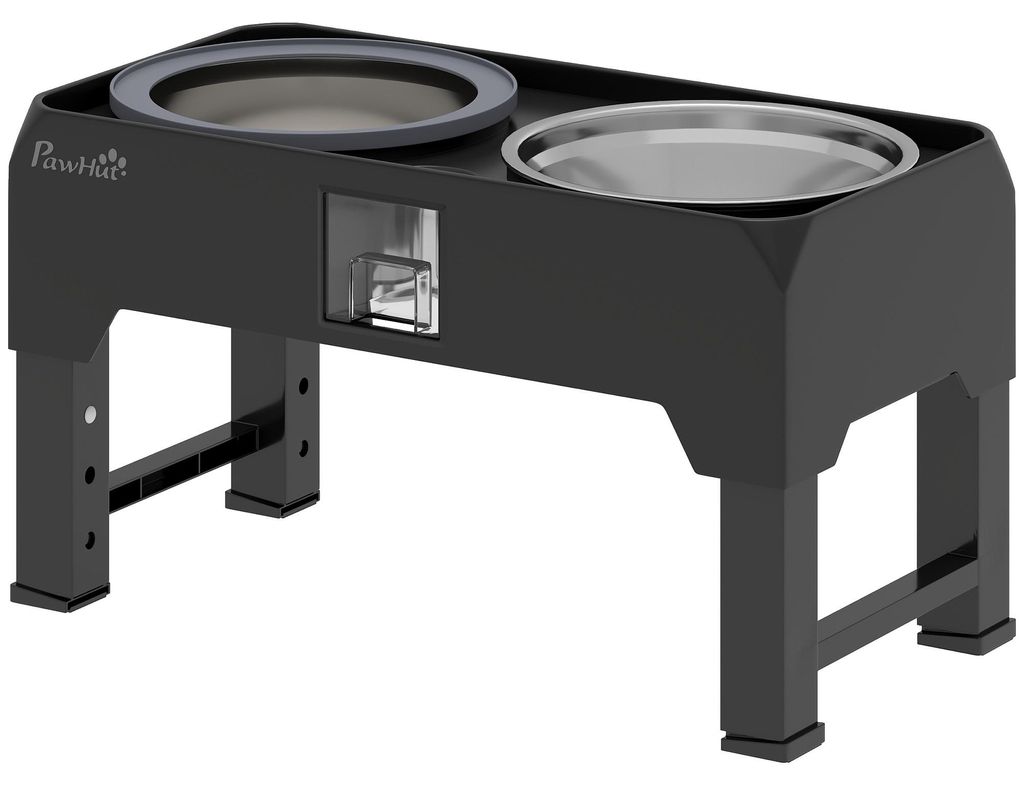 PawHut Verhoogde hondenvoerbak, in hoogte verstelbaar, met Productafbeelding 
