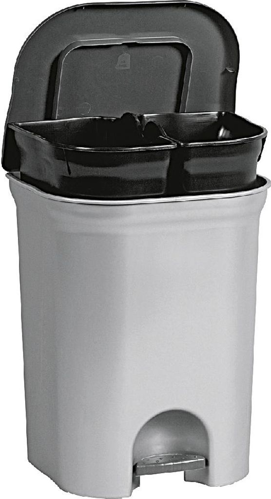 KEEEPER Treteimer Step & Close Duo 2x 11l 37,5x29,5x46cm schwarz anthrazit