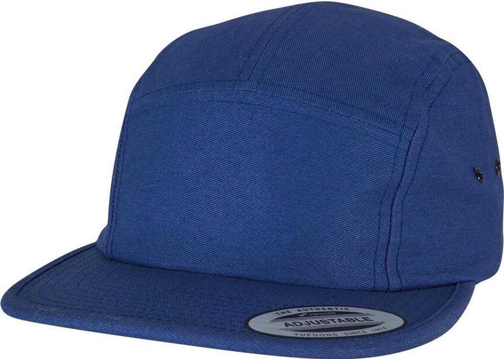 Flexfit Kappe Classic Jockey Schwarz 5-Panel mit flachem Schirm und Klemmverschluss