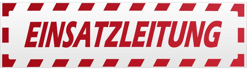 Kiwistar Einsatzleitung gestreift Magnetschild Schild magnetisch - 45cm Rot - reflektierend - Magnetfolie für Auto PKW Kfz