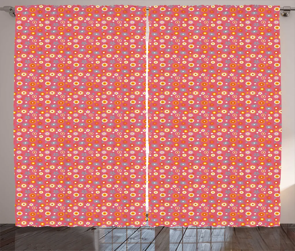 Grand Rideau de Salon Décoratif Style Rustique 280 x 225 cm Coloré