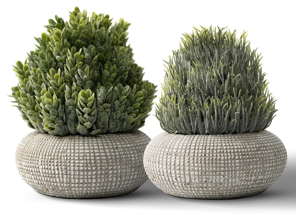 Plantes artificielles décoratives en pot gris pour salon et bureau 15cm