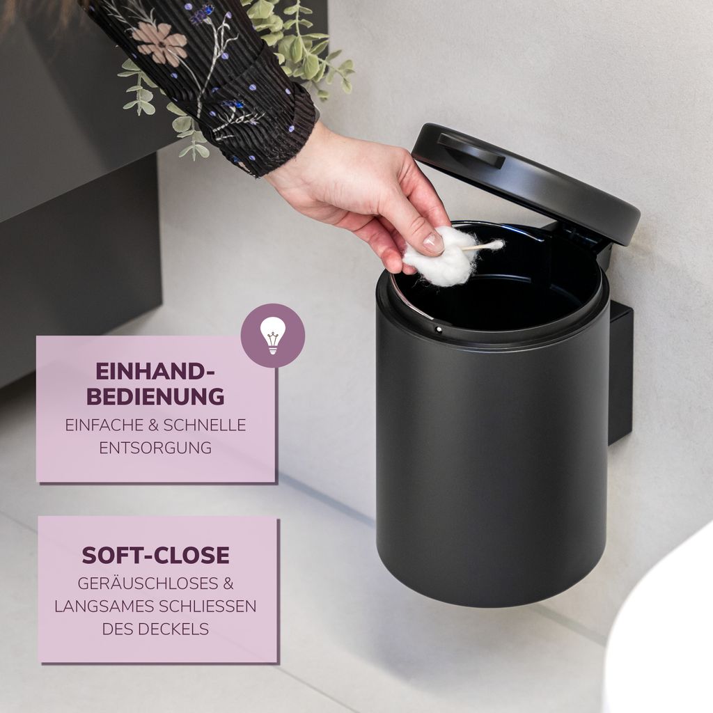 bremermann Wand-Kosmetikeimer 3 l, Badmülleimer Produktbild 5
