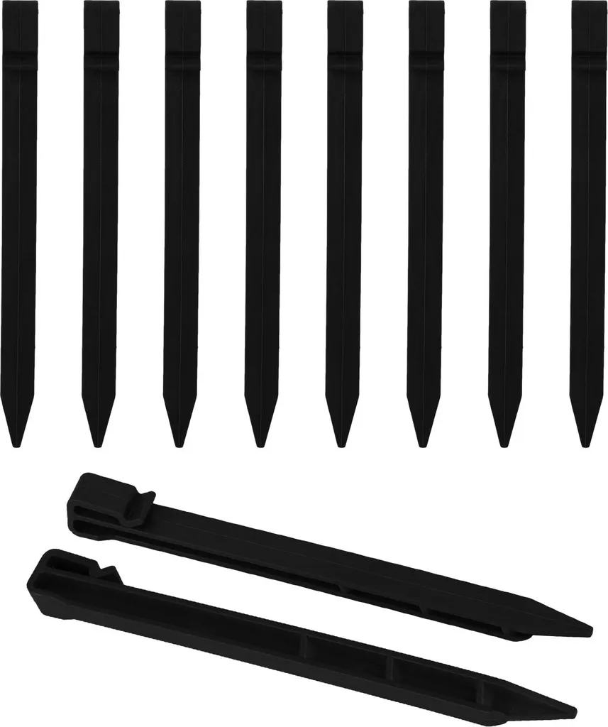 Clou de jardin en acier noir 20cm pour agrafes de bordure de jardinage