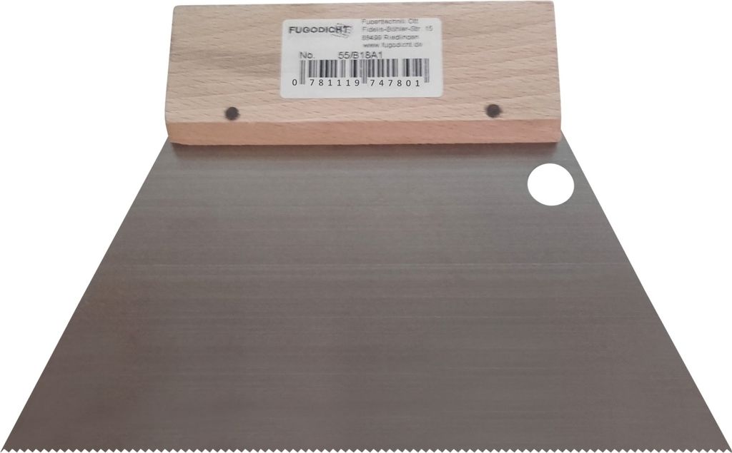 Leim Klebstoff Trapez Zahnspachtel Bodenleger 180mm x 130mm gezahnt A1 (0.6x1.4mm)