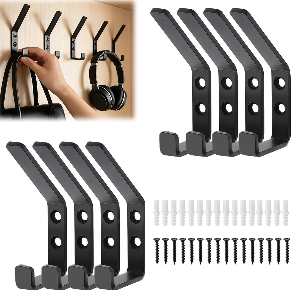 Crochet de vestiaire individuel noir 88 mm pour panneau acoustique
