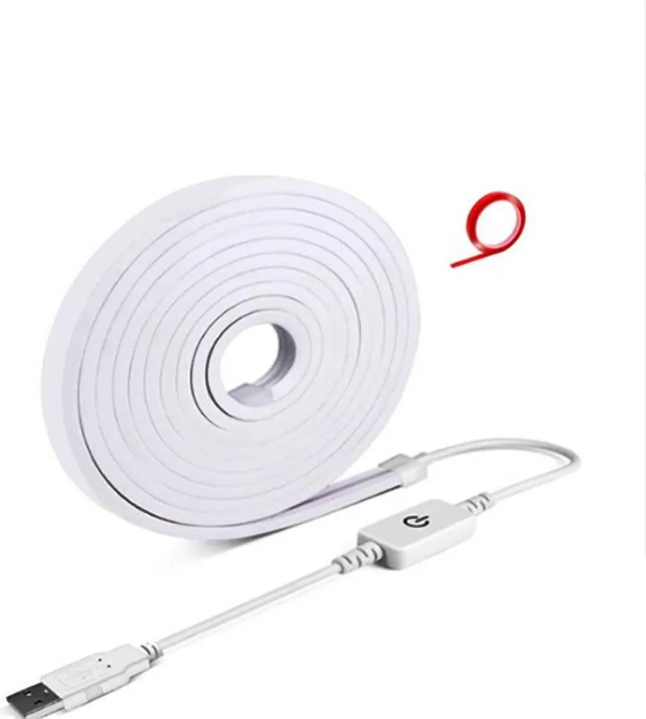INF Striscia LED Neon Bianca 6500K Dimmerabile USB con Adesivo 3M