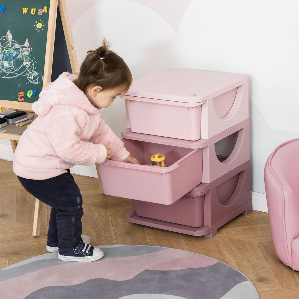 HOMCOM Schubladenschrank für Kinder mit Stauraum Produktbild 2
