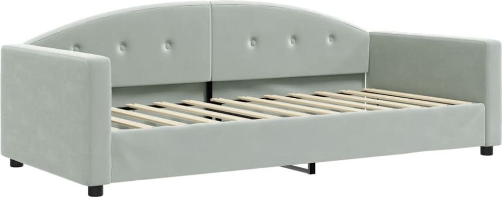 Tagesbett Hellgrau 90x200 cm Samt
