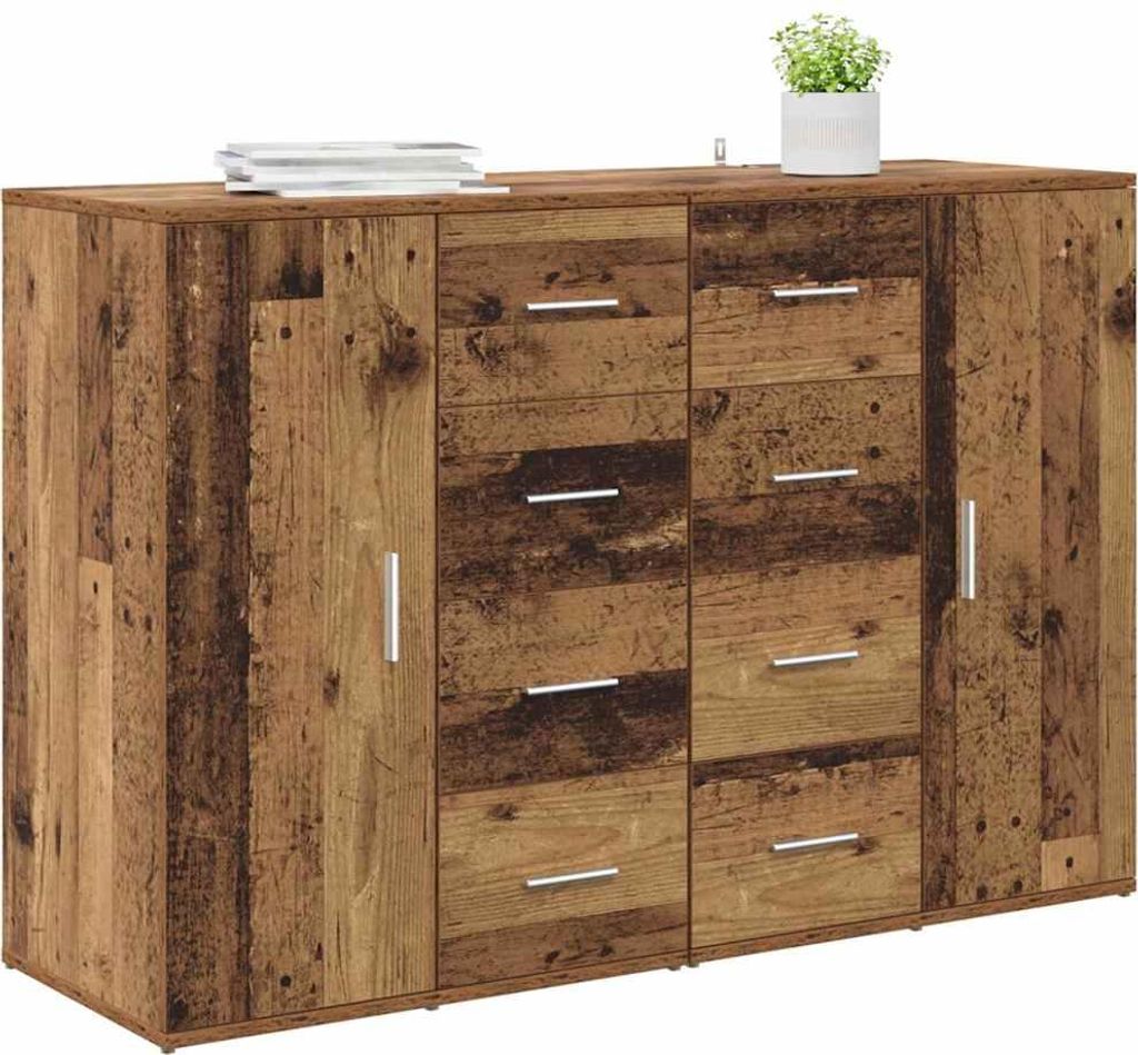 "Winter Sale" Sideboards Corona 2 pcs - Montage erforderlich - Altholz 59 x 39 x 80cm Holzwerkstoff - clorisNeu641772 - Kommoden