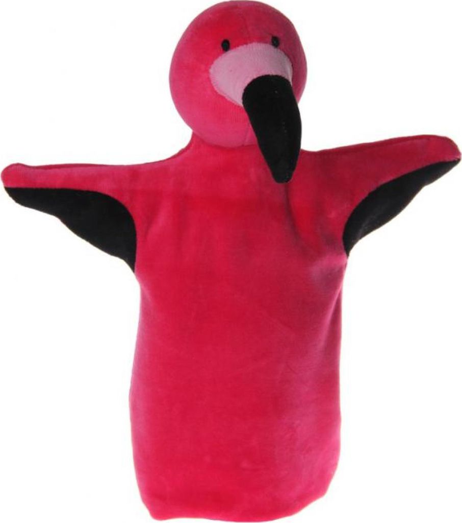 Märchenmarionette Flamingo, 28 cm, leicht bespielbar, für Kinder unter 3 Jahren geeignet