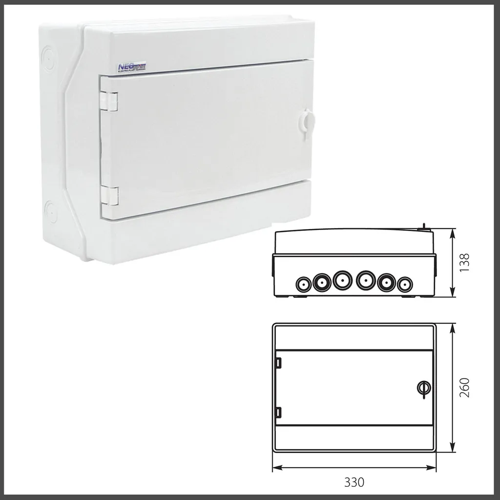 Coffret de distribution étanche 12 modules 1000V pour locaux humides - 2