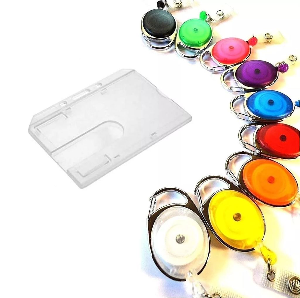 1x Ausweis-Set Ausweisset - Ausweisjojo ROSA TRANSPARENT Jojo Zipper Kartenhalter Kartenhülle querformat Daumenschub Polycarbonat