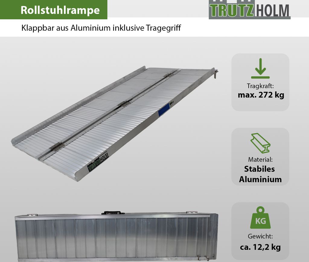 TRUTZHOLM Rollstuhlrampe klappbar 152 cm Traglast 272 kg Produktbild 4