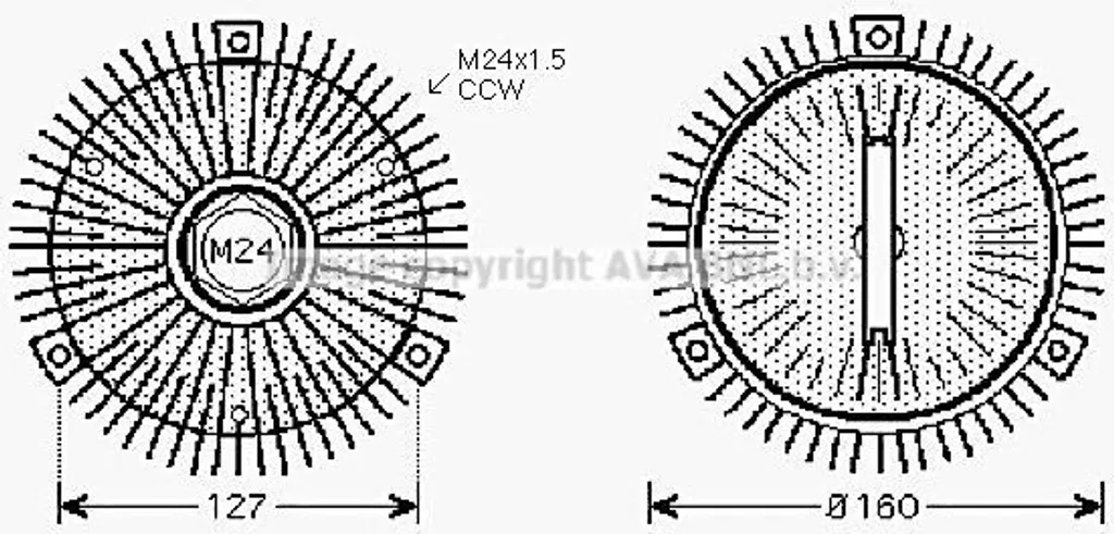 Ventilateur radiateur BMW E46 Z3 E36 : Embrayage PRASCO BWC391 de rechange