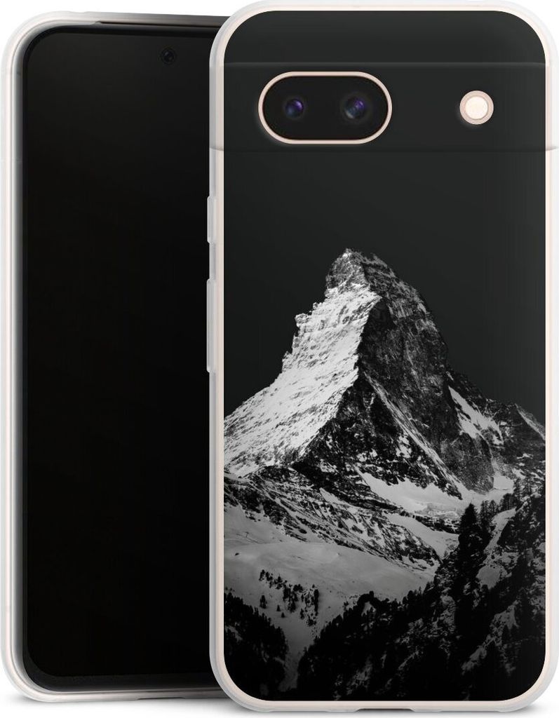 DeinDesign Slim Hülle für Google Pixel 8a Silikon Case Ultra Dünn Handyhülle Alpspitze Berg Schnee