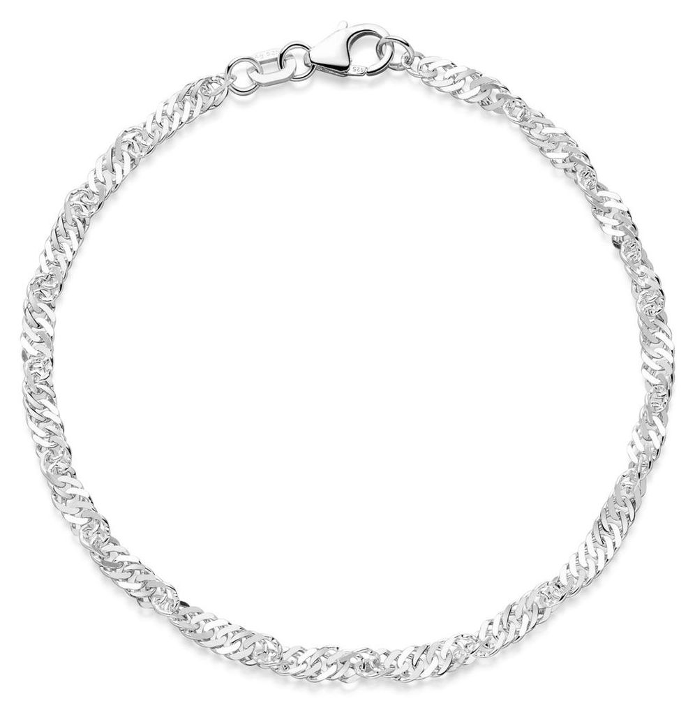 MATERIA Damen Armband Kette Silber 925 - 3mm Singapurkette Produktbild 