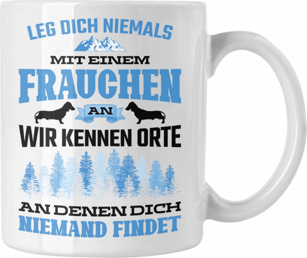 Trendation - Frauchen Tasse Geschenk Lustig Spruch Hundebesitzerin Geschenke Hund (Weiß)