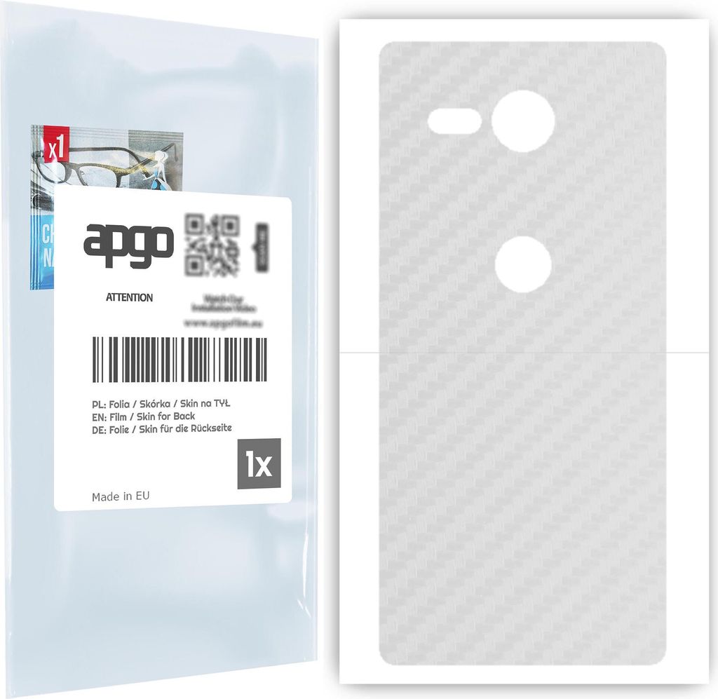 apgo Rückseite Schutzfolie für Sony Xperia XZ2 Compact - Hinten Schutzfolie Carbon Transparent (durchsichtig), Rückseite Folie schützt vor Krat...