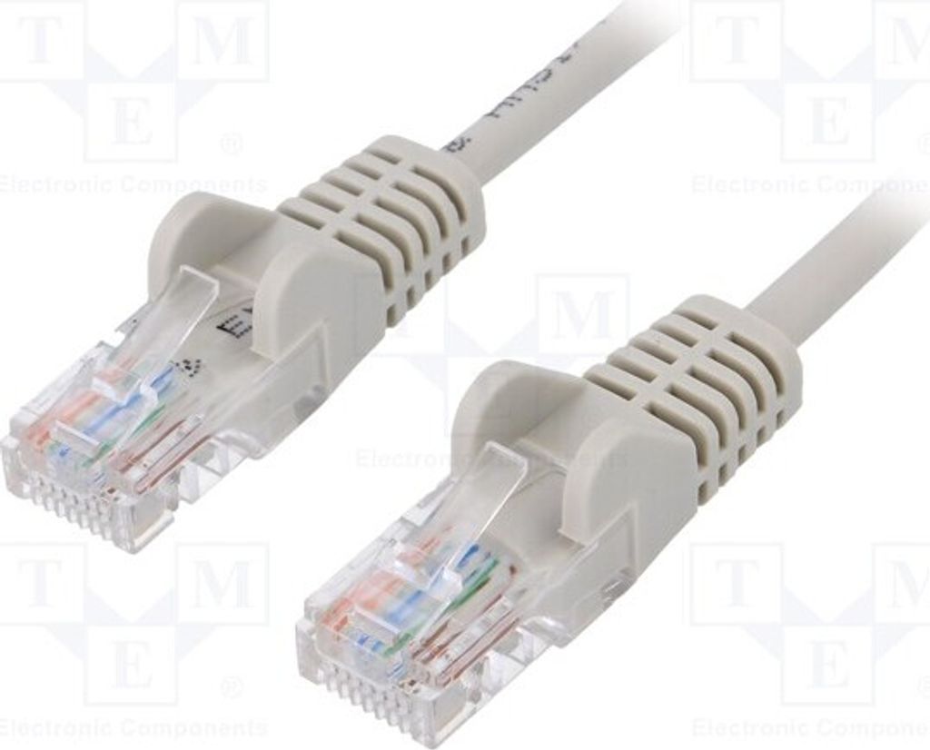 1x 2 95557 RJ45-Kabel grau 1,5m 5e PVC