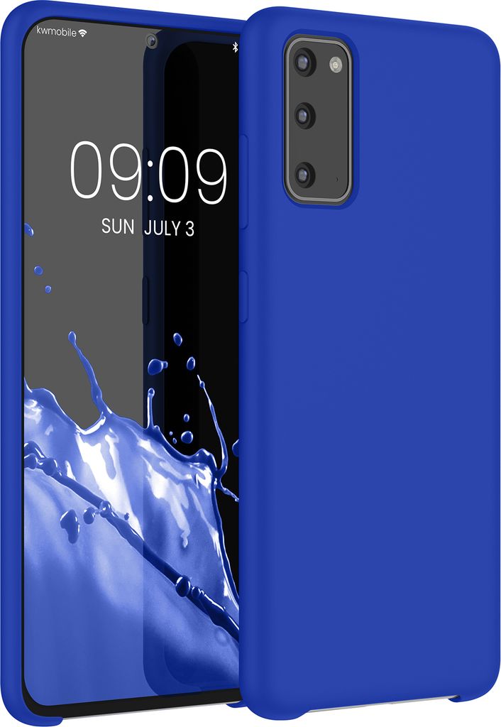 kwmobile Hülle kompatibel mit Samsung Galaxy S20 Hülle - Silikon Handy Case - Handyhülle weiche Oberfläche - kabelloses Laden - Baltik Blau
