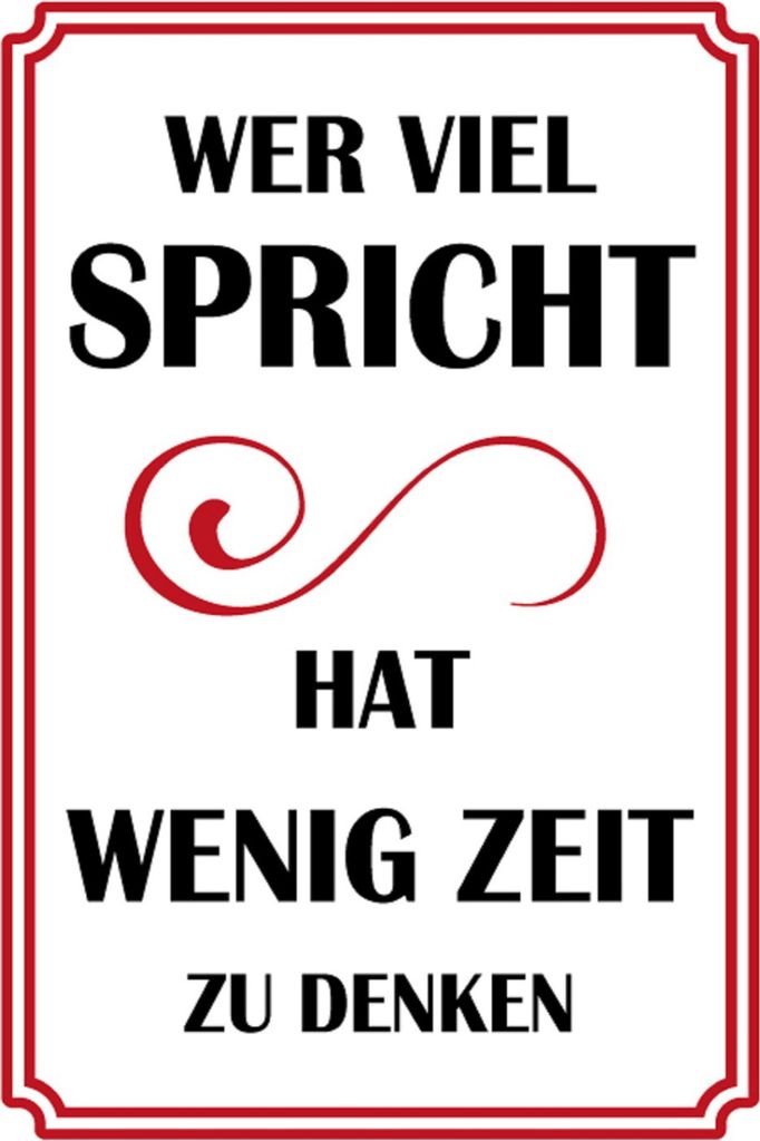 vianmo Holzschild 30x20 cm Wer viel spricht hat wenig Dekoration
