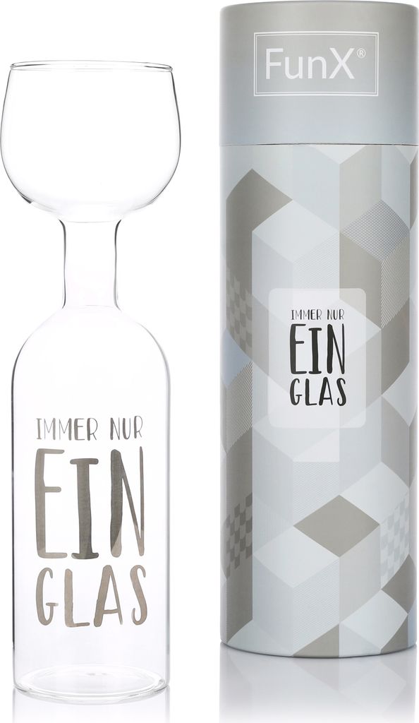 FunX Weinglas Flasche 750ml "Immer nur ein Glas" Produktbild 