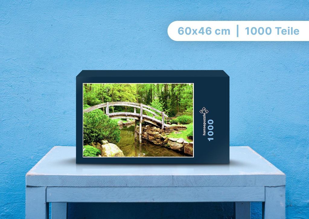 hansepuzzle 98384 - Brücke Puzzle, 1000 Teile, Natur, 60,0 x 46,0cm mit hochwertiger Aufbewahrung, Kartonbox und wiederverschließbarem Beutel