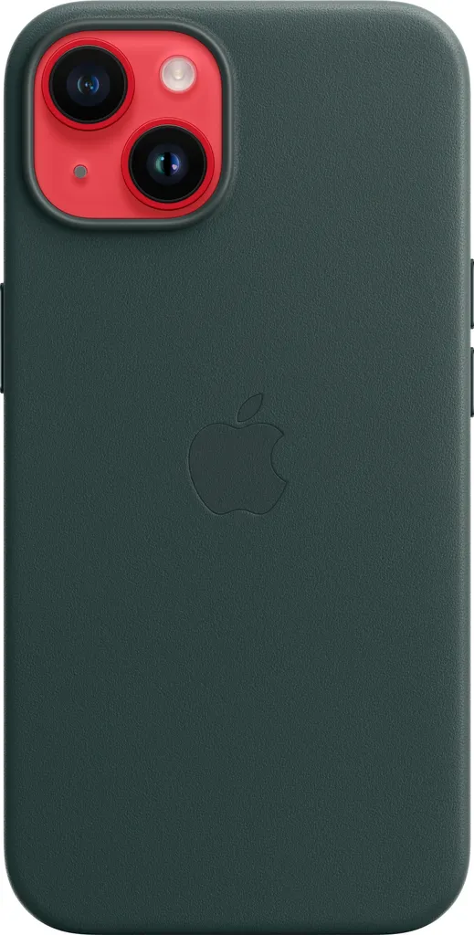 Apple Custodia Cover Case per Iphone 14 in Pelle - Verde Foresta