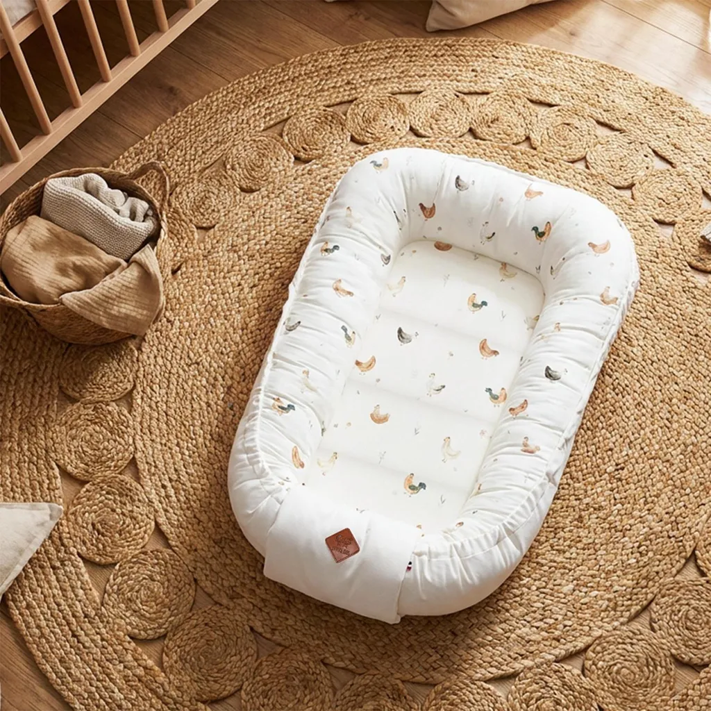 Nid d'éveil bébé Hen Écru SEVIRA KIDS - Cocon réglable de 0 à 9 mois