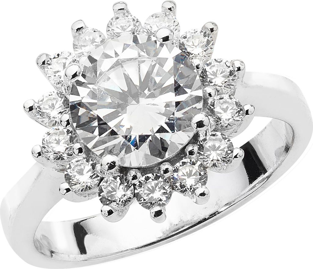 Eleganter 925 Sterling Silber Damen - Ring mit Zirkonia, 59 (18.8); TRS22388RSR