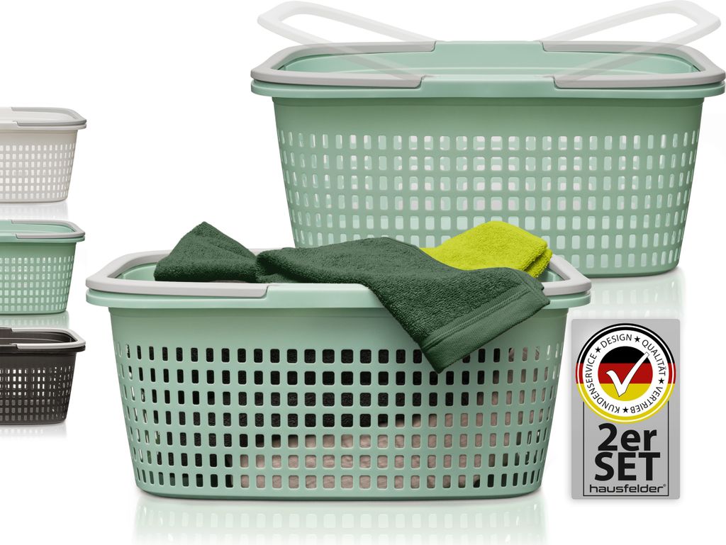 Wäschekörbe 2er Set Grün,, 2 x Korb 35 l Produktbild 