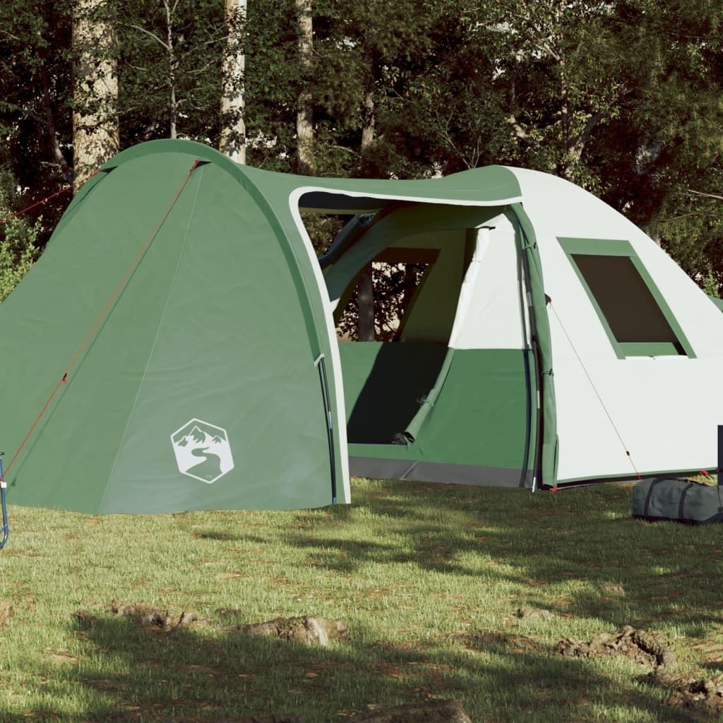 Design Campingzelt 6 Personen Grün 466x342x200 cm 185T Taft, Campingzelte 2024 Neu