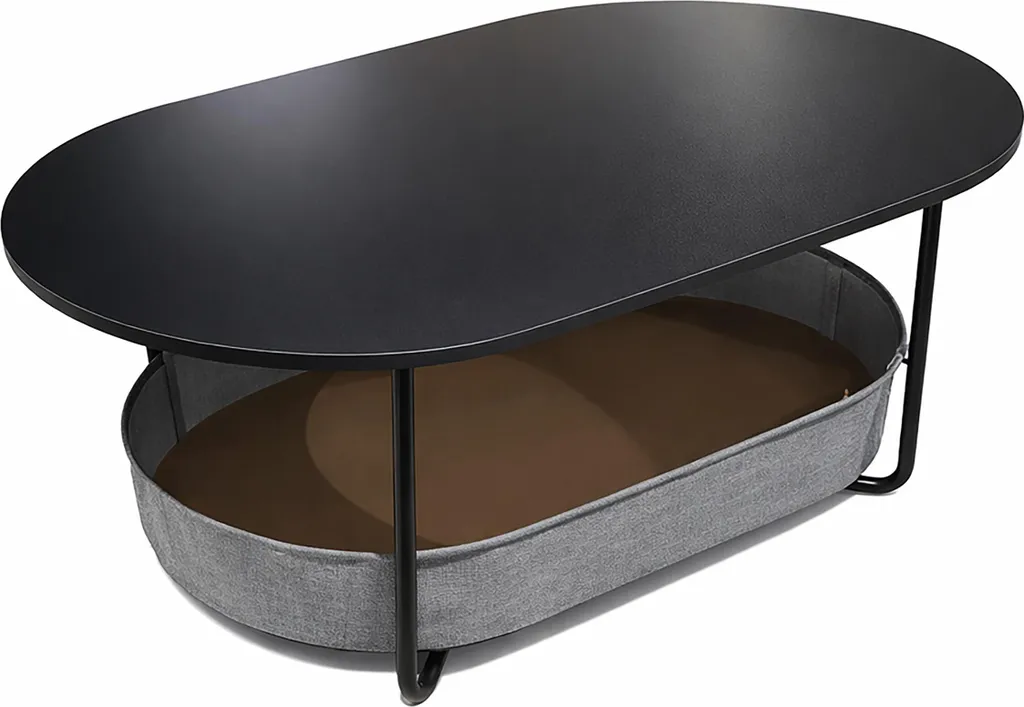relaxdays Tavolino ovale con vano contenitore