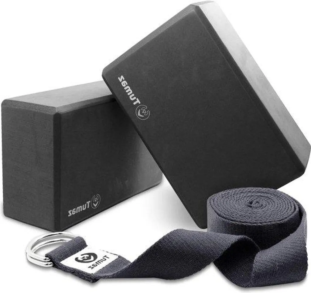 Set de yoga pour débutant : 2 blocs de soutien et sangle de stretching