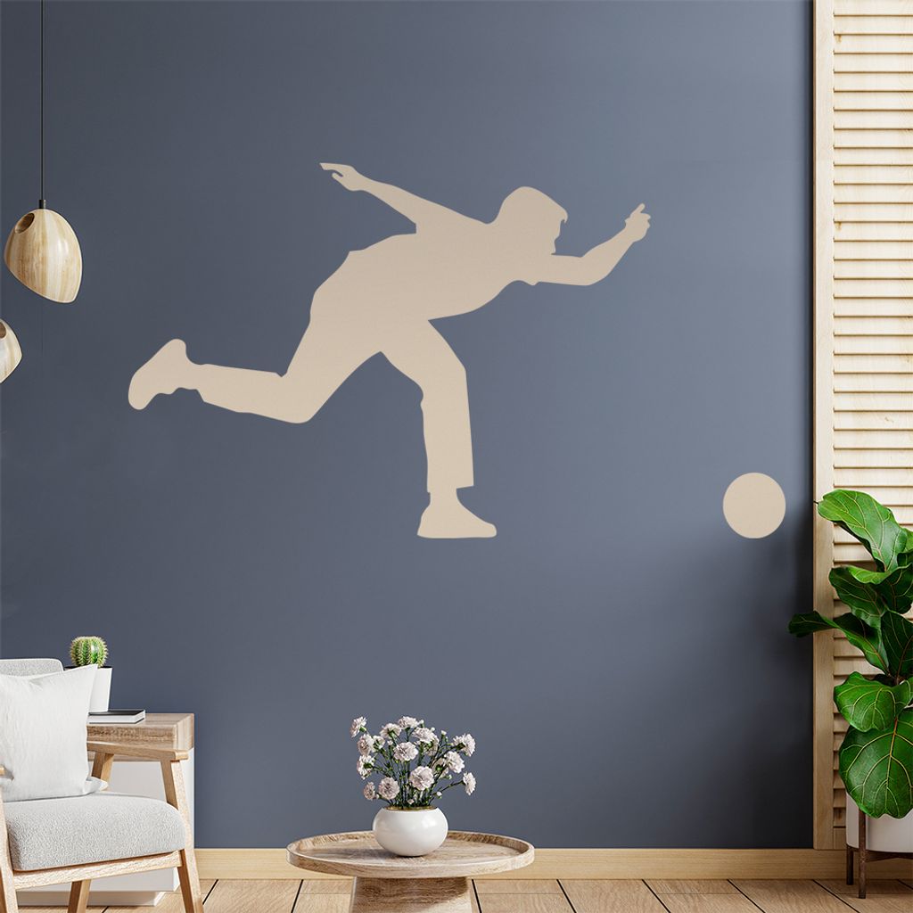 Bowling Kegeln Figur Spieler Wandtattoo Wandaufkleber Wall Sticker - Dekoration, Küche, Wohnzimmer, Schlafzimmer, Badezimmer