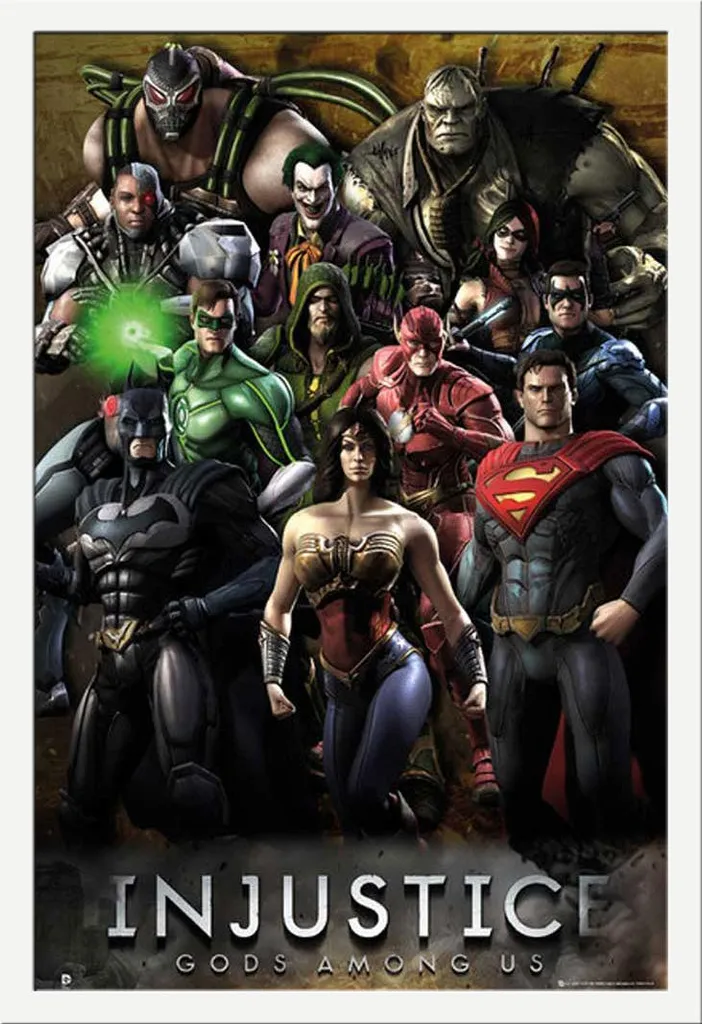 Décoration murale Injustice Gods Among Us cadre blanc pour Gamer