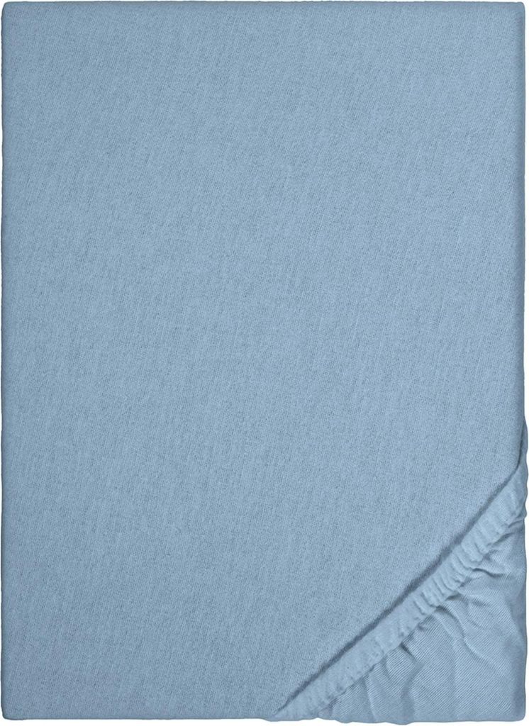 Spannbettlaken Winterflausch blau 180 x 190 - 200 x 200 cm