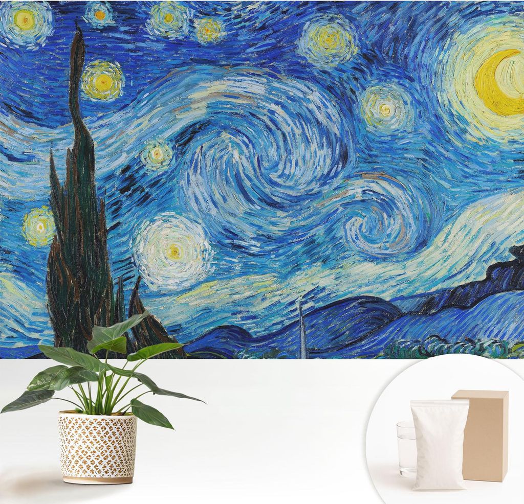 Fototapete - 152x104 cm - Tapete - Wandtapete - Wandbilder - Dekofolie - Tapete Folie - Wand - Dekoration - Wohnzimmer - Nachthimmel