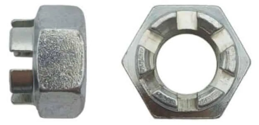Évitez le desserrage des vis avec l'Écrou M10 à Créneaux DIN 935 Zinc