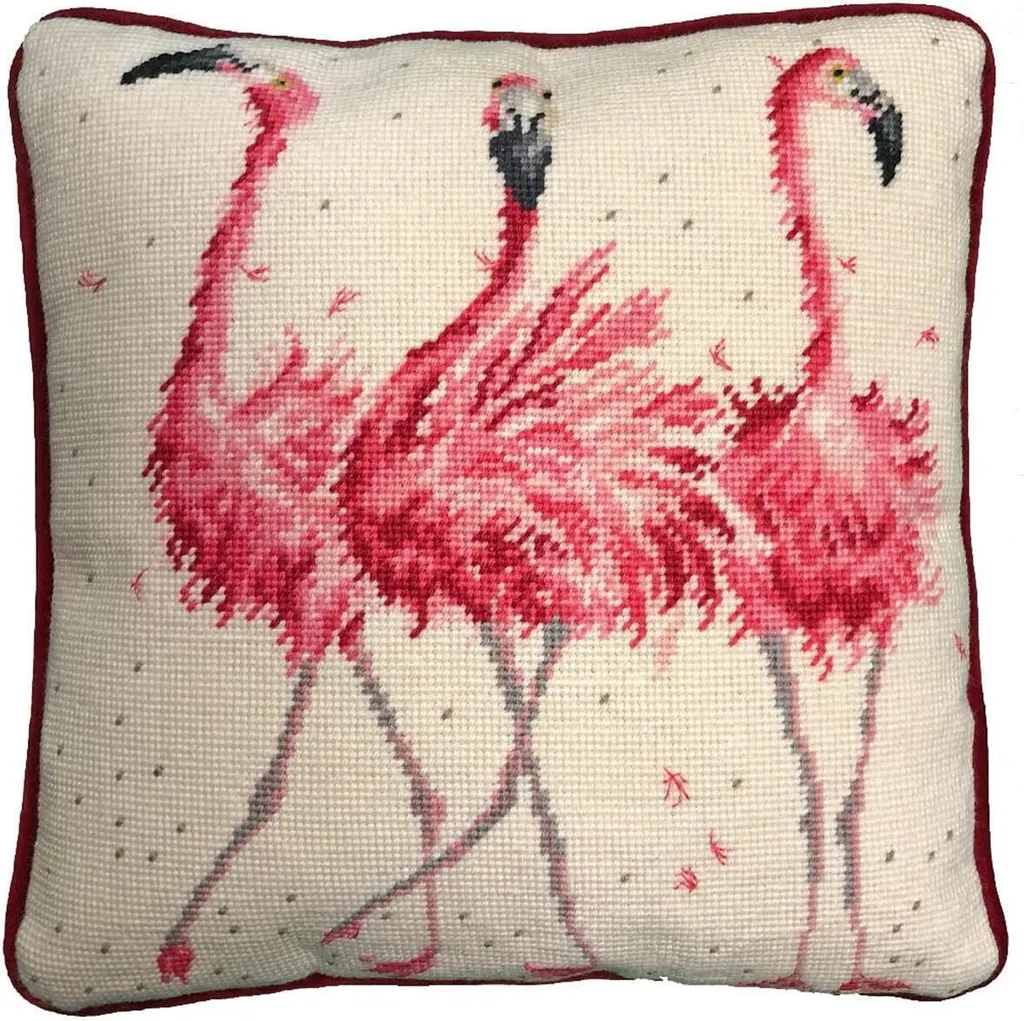 Coussin à Broder Rosa Damen 36x36cm avec Canevas Pré-imprimé Couleurs
