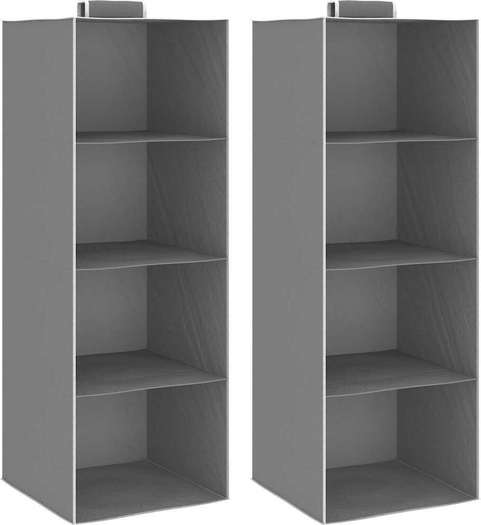 Hängeaufbewahrung für Schränke 2 Stk. mit 4 Fächern Stoff