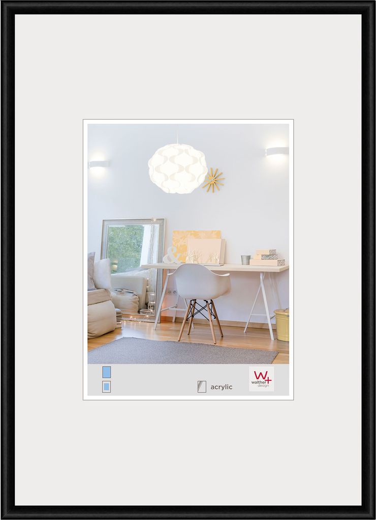 Walther, KVX080B, New Lifestyle Kunststoffrahmen mit Kunstglas 060X080 SCHWARZ