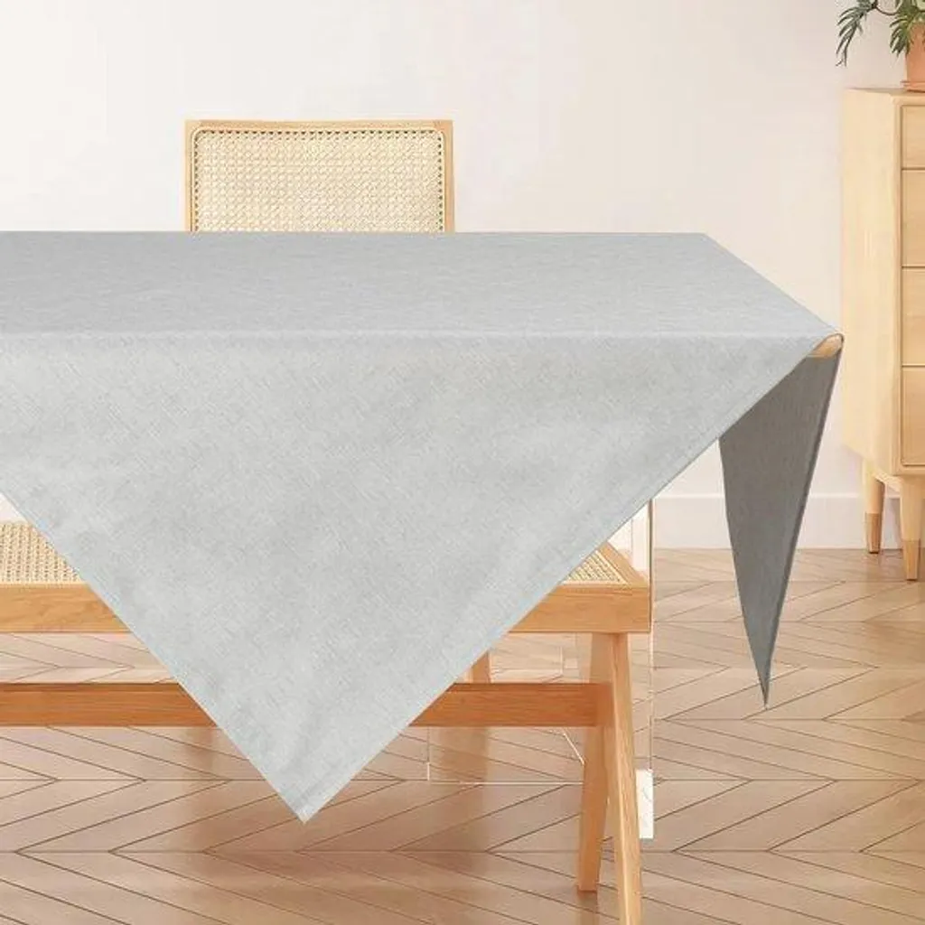 Nappe anti-tache grise 80x80 cm aspect lin pour protéger votre table
