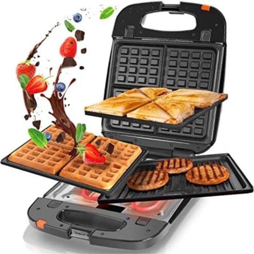 Geschirrspülmaschine - 3-in-1 Grillplatte mit Entfernbaren Platten - 1200 W - Leicht zu Reinigen