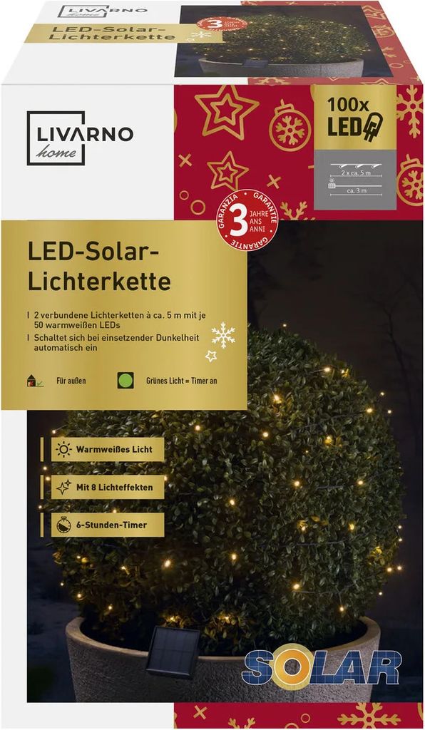 delta-sport-handelskontor-gmbh LED Solar Lichterkette, Produktbild