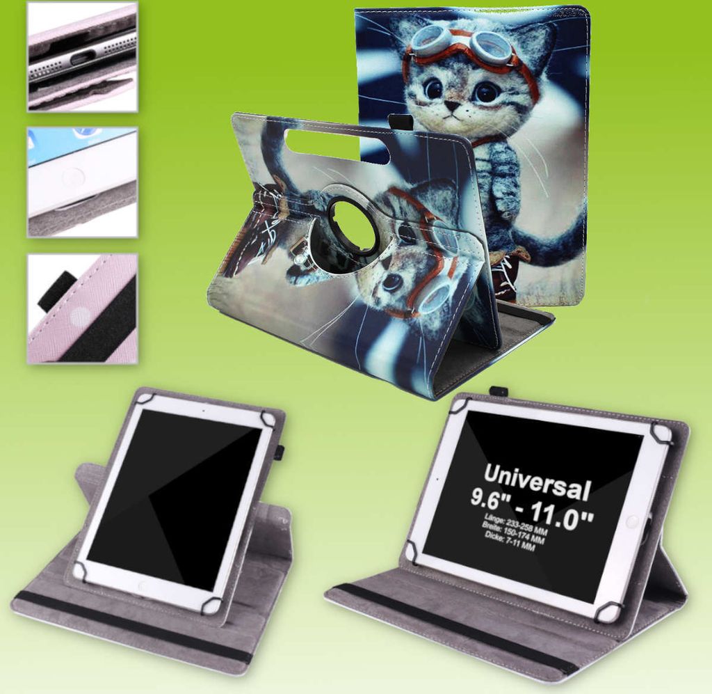 Für Samsung Galaxy Tab S7 T870 360 Grad Motiv 6 Tablet Tasche Kunst Leder Etuis