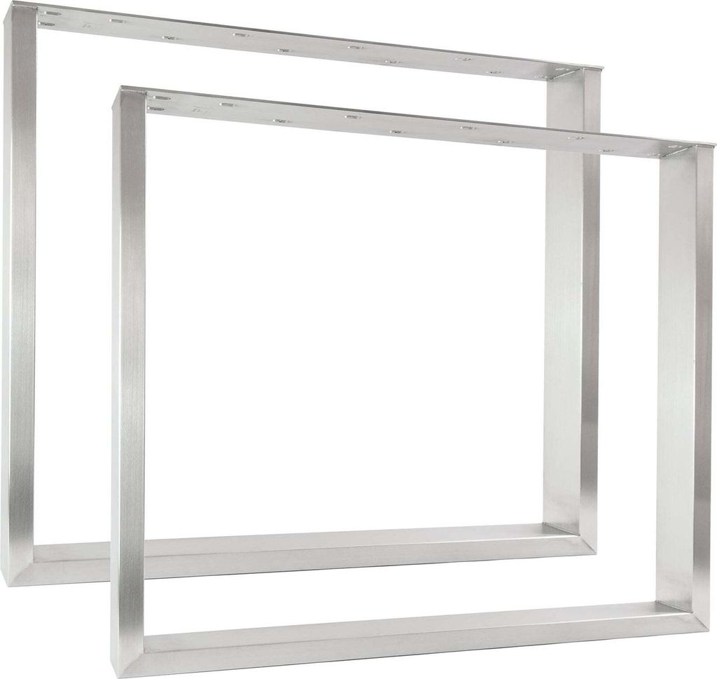 Natural Goods Berlin Möbelkufen RECHTECK 70x30-Edelstahl, Tischkufen, Tischbeine, Tischgestell, Esstisch, Bank, Couchtisch, B80xH72 cm, 2 Stück